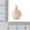 Brass Pave Shell Hexagon Charms KK-Q816-02G-3