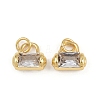 Brass Micro Pave Clear Cubic Zirconia Charms KK-A269-37G-1