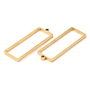 304 Stainless Steel Open Back Bezel Rectangle Pendants STAS-Z040-06B-G-1