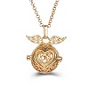 Angel Wing Alloy Aromatherapy Bead Cage Pendant Oil Necklace Heart Hollow Necklaces XV8359-1-1