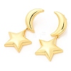 Rack Plating Brass Moon & Star Dangle Stud Earrings EJEW-A103-08G-1