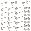 100Pcs 3 Styles Original Color 304 Stainless Steel Ball Post Stud Earring Findings STAS-YW0003-06-2