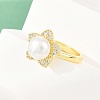 Brass Micro Pave Cubic Zirconia Finger Rings for Women RJEW-D340-02G-02-4