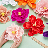 WADORN 20Pcs 20 Styles Crepe Paper Flowers Decoration for Wall AJEW-WR0001-94-4