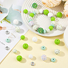 64Pcs Round & Rondelle Food Grade Eco-Friendly Silicone Beads SIL-SP0001-19B-5