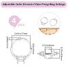 Beebeecraft 4Pcs Adjustable Brass Finger Ring Components KK-BBC0011-81-2