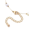 Dyed Nuggets Natural Shell & 304 Stainless Steel Link Chain Anklets AJEW-AN00726-5
