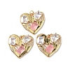 Brass Micro Pave Clear Cubic Zirconia Pendants KK-E068-VF336-4