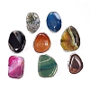 Nuggets Shape Natural Agate Adjustable Finger Ring RJEW-E166-01-1