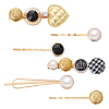 6Pcs 6 Styles Alloy Hair Bobbin Pins PHAR-HY0001-11-1