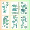 6PCS PVC Stickers Dazzling Color Window Stickers 3D Laser Puppy And Heart Shapes Electrostatic Glass Window Stickers JX834A-2