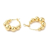 Rack Plating Brass Round Beaded Hoop Earrings EJEW-R150-08G-2