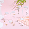 10 Piars 2 Colors Bowknot Brass Laverback Earrings for Women EJEW-SC0001-92-4