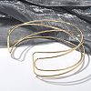 Iron Open Cuff Choker Necklaces for Women NJEW-M085-06G-4