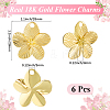6Pcs Rack Plating Brass Pendants KK-BBC0023-94G-2