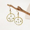 Alloy Epoxy Dried Flower Dangle Earrings FS-WGABF6D-03-1