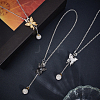Brass Micro Pave Cubic Zirconia Butterfly Pendant Decorations HJEW-DR00024-3