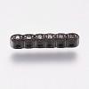 Brass Micro Pave Cubic Zirconia Spacer Bars KK-I614-038B-B-1