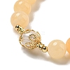 Round Natural Gemstone Beaded Stretch Bracelets BJEW-M315-06-3