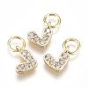 Brass Micro Pave Cubic Zirconia Charms ZIRC-F111-08G-03-1