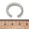 Brass Micro Pave Cubic Zirconia Cuff Open Rings for Women RJEW-C163-07P-5