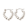 Non-Tarnish 304 Stainless Steel Chunky Teardrop Hoop Earrings for Women EJEW-K242-04P-1