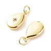 Brass Micro Pave Clear Cubic Zirconia Pendants ZIRC-P094-10G-RS-3
