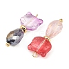 8Pcs Electroplate Glass Pendants PALLOY-JF03241-2