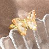 Brass Micro Pave Cubic Zirconia Finger Rings GL-CBA65A8-01G-4