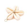 Natural Mixed Cowrie Shell Pendants PALLOY-JF03859-01-4