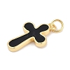 Brass Enamel Pendants KK-Q028-68G-03-2