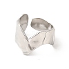 Non-Tarnish 304 Stainless Steel Wave Open Cuff Ring for Women RJEW-E063-17P-3