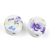 Floral Printed Porcelain Beads PORC-Q176-16mm-2-1