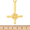 Christian Upside Down Cross & Star Alloy Pendant Pendant Twisted Chain Necklaces for Women LS-NJEW-NH0001-03G-5