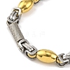 201 Stainless Steel Column Links Chain Necklace NJEW-F22-39I-GP-3