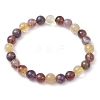 Natural Auralite Round Beaded Stretch Bracelets for Women Men BJEW-JB11426-2