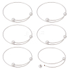 6Pcs Adjustable 304 Stainless Steel Wire Cuff Bangle Making MAK-BBC0001-24B-P-1