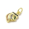 Real 18K Gold Plated Brass Pave Colorful Cubic Zirconia Pendants KK-M283-07A-02-2