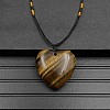 Natural Tiger Eye Pendant Necklaces XA8803-02-1