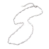 304 Stainless Steel Cross Rhombus Link Chain Necklaces NJEW-JN05651-5