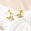Brass Micro Pave Clear Cubic Zirconia Stud Earrings EJEW-A128-03G-1