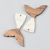 Opaque Resin & Walnut Wood Pendants RESI-S389-032A-C04-2