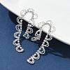 Brass Rhinestones Stud Earrings AJEW-D307-01P-5
