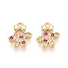 Brass Micro Pave Cubic Zirconia Charms KK-N263-147C-G-1