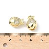 Brass Micro Pave Cubic Zirconia Beads KK-C104-09G-3