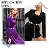 2Pcs 2 Colors Alloy Oval with Flower Link Chain Waist Belly Chains for Women AJEW-HS0001-31-6