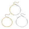 3Pcs 304 Stainless Steel & Brass Paperclip Chain Bracelets Set for Women BJEW-JB12658-1