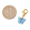 10Pcs 5 Colors Alloy Acrylic Butterfly Pendant Decorations HJEW-JM02874-3