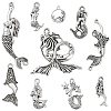 100Pcs 10 Styles Tibetan Style Alloy Pendants TIBEP-CJ0001-52-8