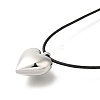 304 Stainless Steel Heart Pendant Necklaces for Women NJEW-F328-17P-1